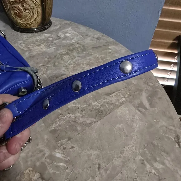 Rebecca Minkoff Mini Mac Cobalt Blue Zipper & Fringe Crossbody Bag - Picture 5 of 12